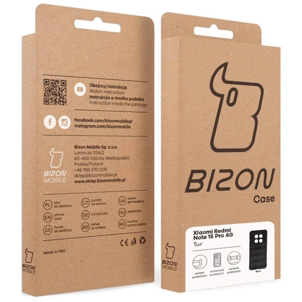 Pancerne etui Bizon Case Tur do Xiaomi Redmi Note 15 Pro 4G czarne