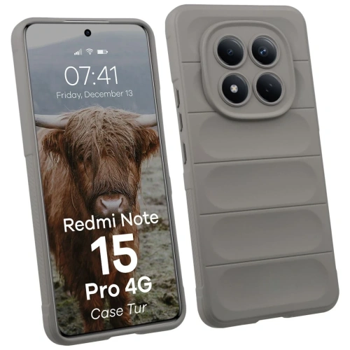 Pancerne etui Bizon Case Tur do Xiaomi Redmi Note 15 Pro 4G jasnoszare