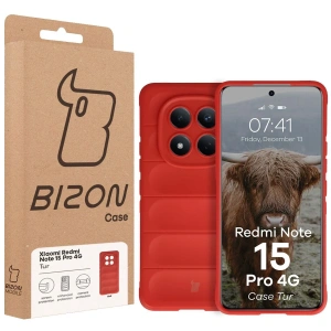 Pancerne etui Bizon Case Tur do Xiaomi Redmi Note 15 Pro 4G czerwone