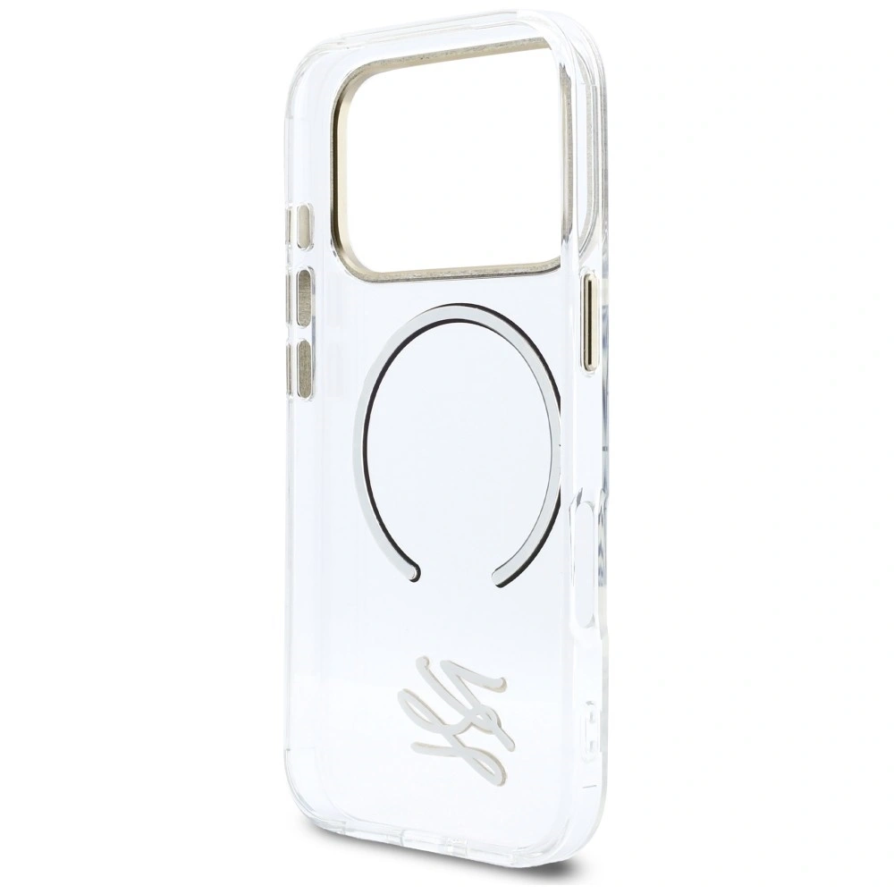 Etui Karl Lagerfeld IML KL Script Logo MagSafe do Apple iPhone 17 Pro przezroczysty