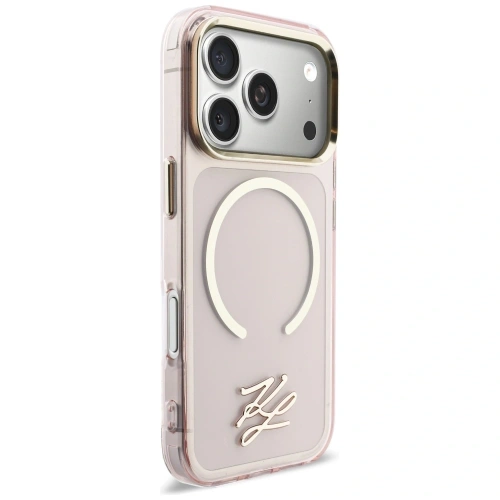 Etui Karl Lagerfeld IML KL Script Logo MagSafe do Apple iPhone 17 Pro różowy