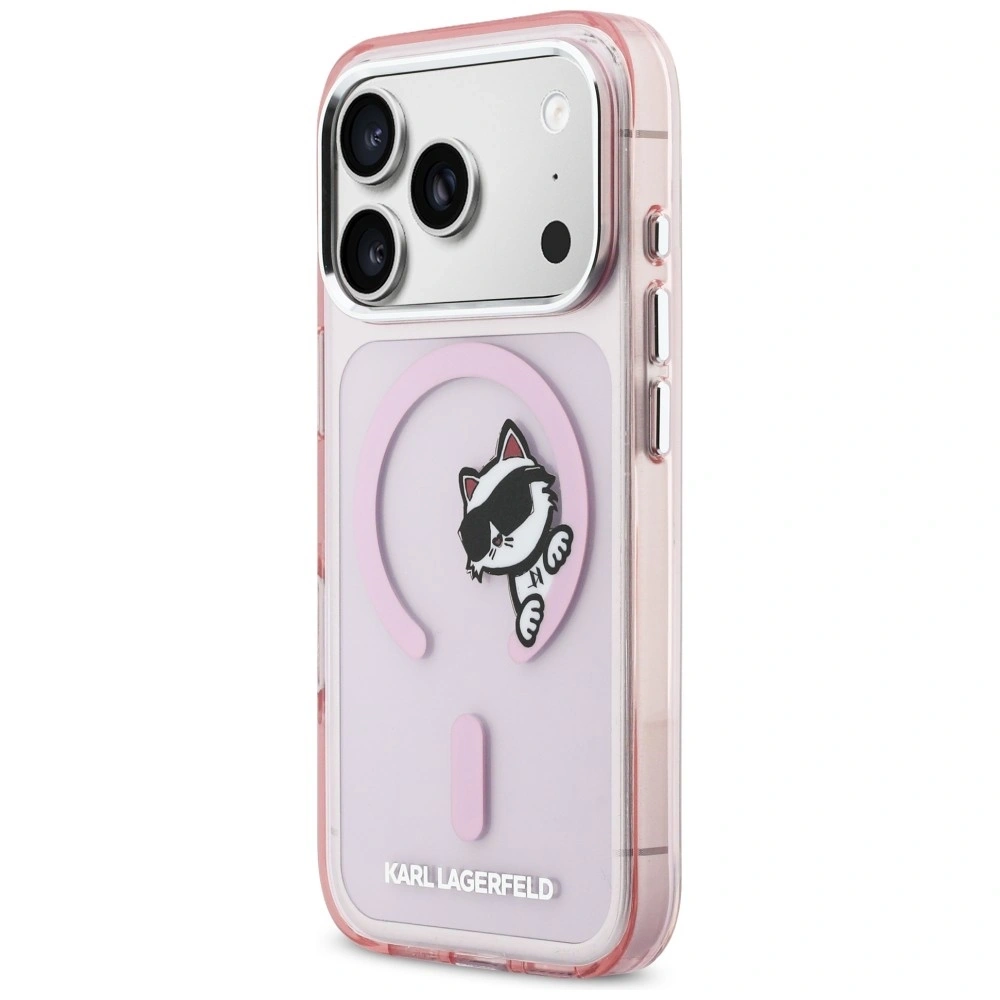 Etui Karl Lagerfeld IML Peekaboo MagSafe do Apple iPhone 17 Pro Max różowy