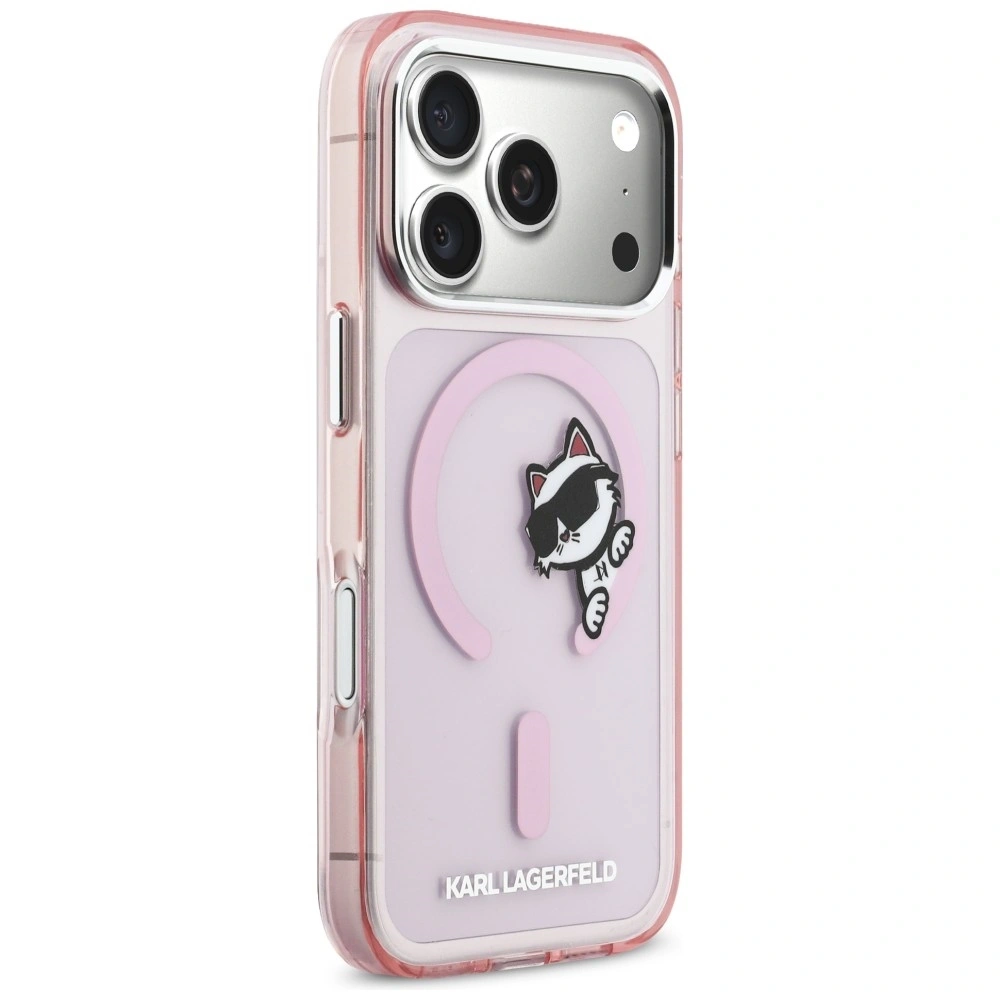 Etui Karl Lagerfeld IML Peekaboo MagSafe do Apple iPhone 17 Pro Max różowy