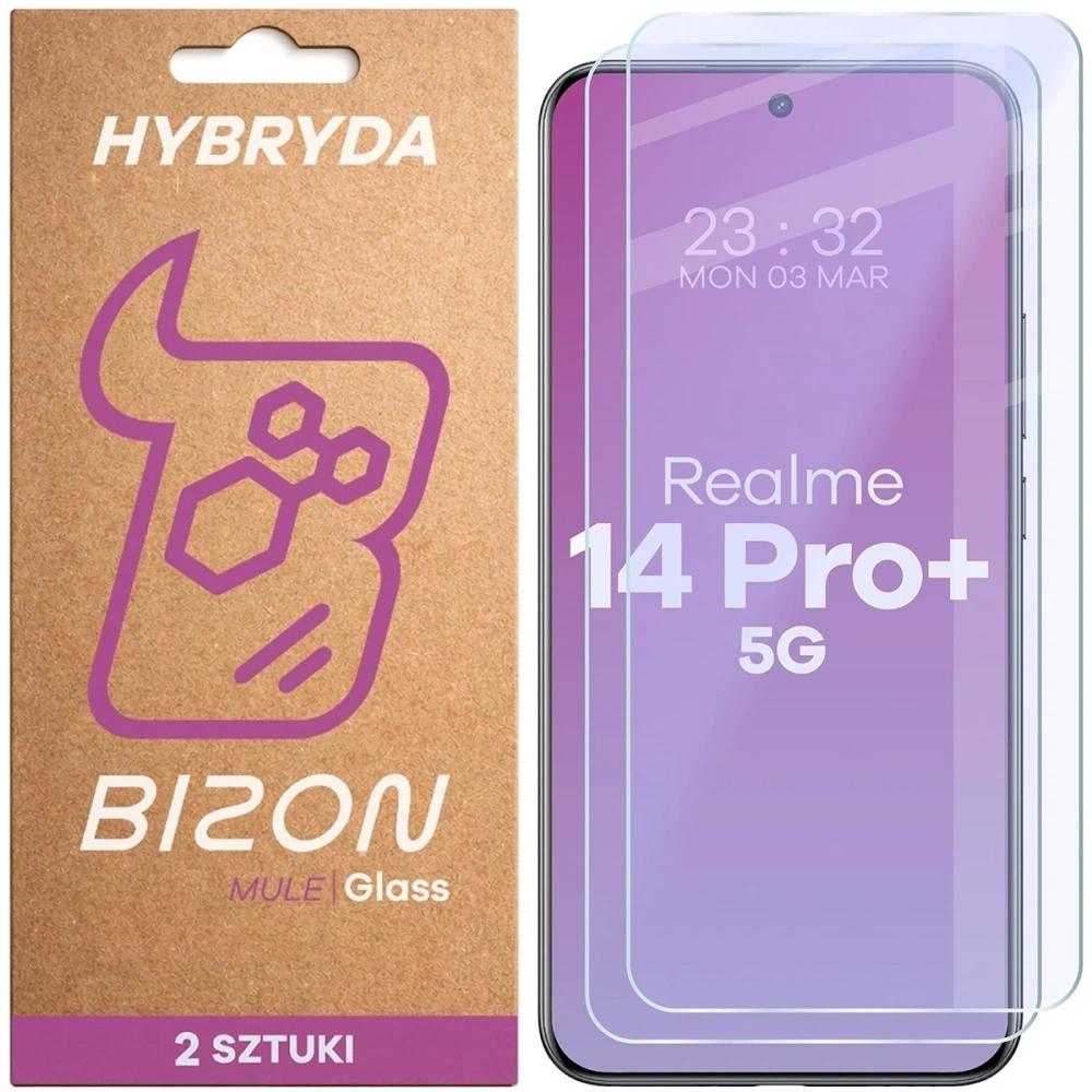 Elastyczne szkło hybrydowe Bizon Glass Mule Duo do Realme 14 Pro+ Plus 5G [2 PACK]