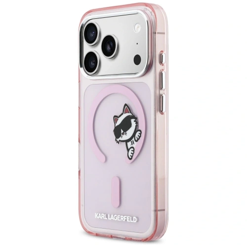 Etui Karl Lagerfeld IML Peekaboo MagSafe do Apple iPhone 17 Pro różowy