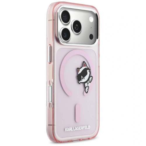 Etui Karl Lagerfeld IML Peekaboo MagSafe do Apple iPhone 17 Pro różowy