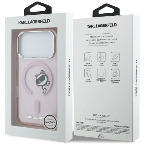 Etui Karl Lagerfeld IML Peekaboo MagSafe do Apple iPhone 17 Pro różowy
