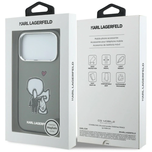 Etui Karl Lagerfeld Karl & Choupette Back MagSafe do Apple iPhone 17 Pro czarny