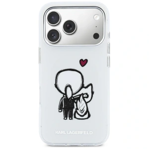 Etui Karl Lagerfeld Karl & Choupette Back MagSafe do Apple iPhone 17 Pro Max przezroczysty