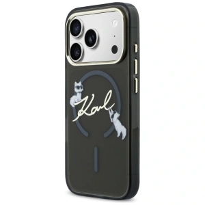 Etui Karl Lagerfeld IML Choupettes Karl Script Logo MagSafe do Apple iPhone 17 Pro Max czarny
