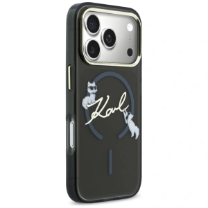 Etui Karl Lagerfeld IML Choupettes Karl Script Logo MagSafe do Apple iPhone 17 Pro Max czarny