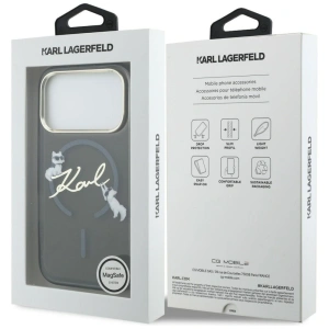 Etui Karl Lagerfeld IML Choupettes Karl Script Logo MagSafe do Apple iPhone 17 Pro Max czarny