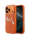Etui Karl Lagerfeld IML Choupettes Karl Script Logo MagSafe do Apple iPhone 17 Pro Max pomarańczowy