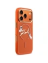 Etui Karl Lagerfeld IML Choupettes Karl Script Logo MagSafe do Apple iPhone 17 Pro Max pomarańczowy