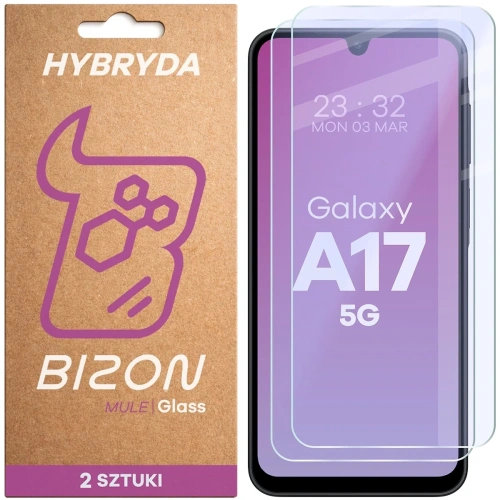 Elastyczne szkło hybrydowe Bizon Glass Mule Duo do Samsung Galaxy A17 5G [2 PACK]