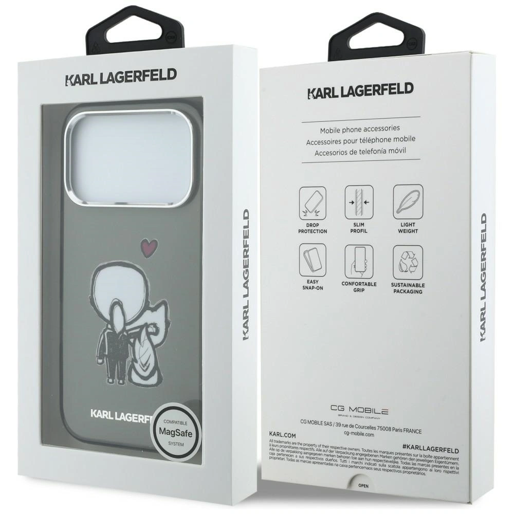 Etui Karl Lagerfeld Karl & Choupette Back MagSafe do Apple iPhone 17 Pro Max czarny