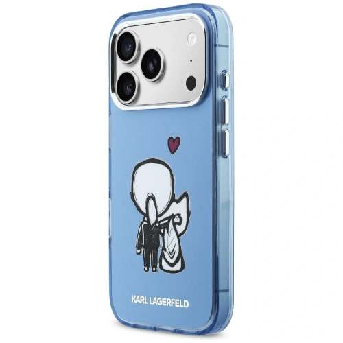 Etui Karl Lagerfeld Karl & Choupette Back MagSafe do Apple iPhone 17 Pro niebieski