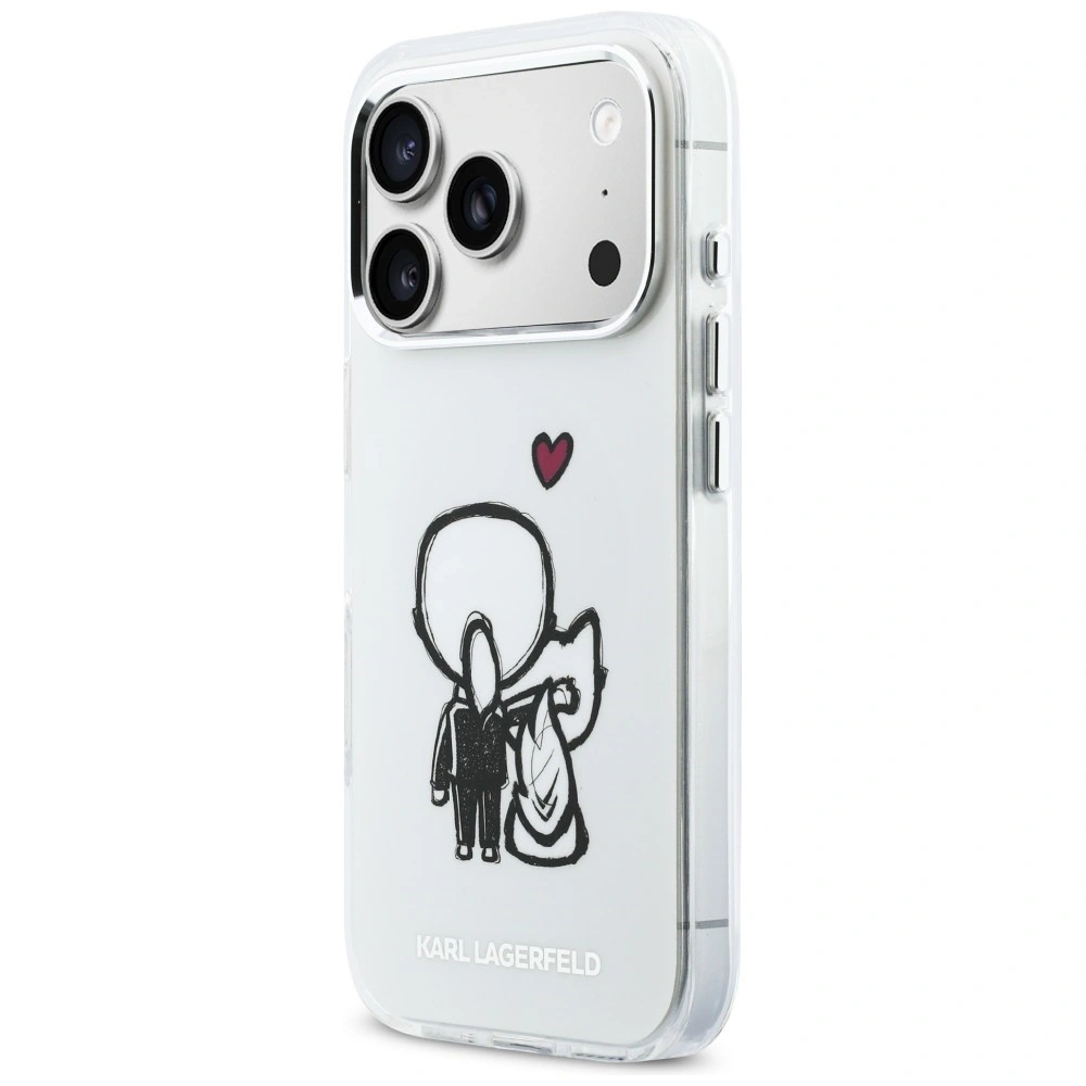 Etui Karl Lagerfeld Karl & Choupette Back MagSafe do Apple iPhone 17 Pro przezroczysty