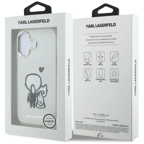 Etui Karl Lagerfeld Karl & Choupette Back MagSafe do Apple iPhone 17 przezroczysty