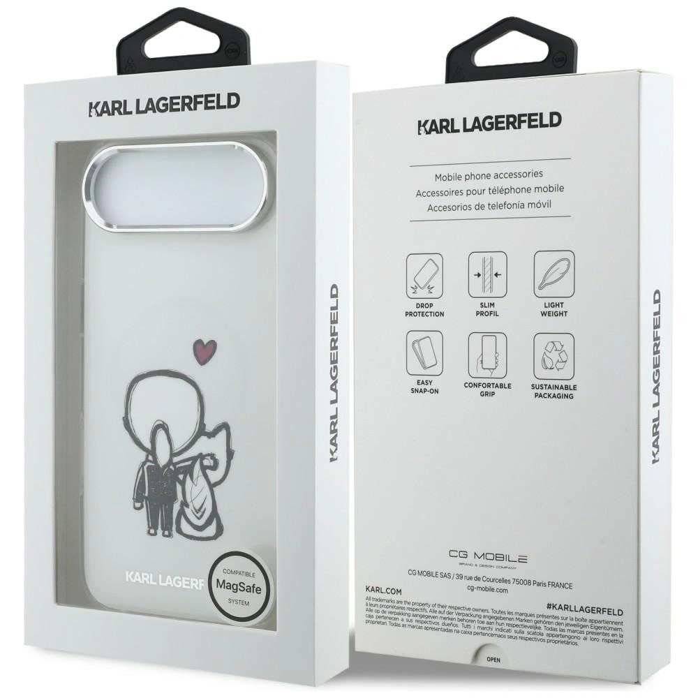 Etui Karl Lagerfeld Karl & Choupette Back MagSafe do Apple iPhone Air przezroczysty