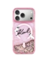 Etui Karl Lagerfeld Liquid Glitter Karl Script Logo MagSafe do Apple iPhone 17 Pro Max różowy