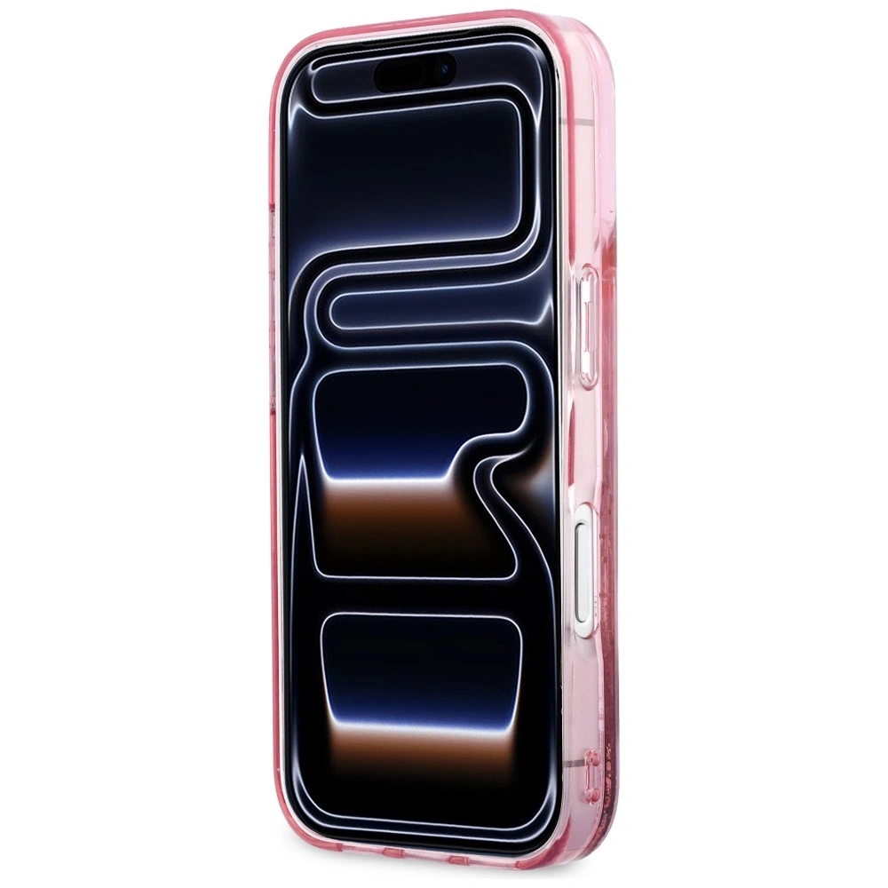 Etui Karl Lagerfeld Liquid Glitter Karl Script Logo MagSafe do Apple iPhone 17 Pro Max różowy