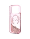 Etui Karl Lagerfeld Liquid Glitter Karl Script Logo MagSafe do Apple iPhone 17 Pro różowy