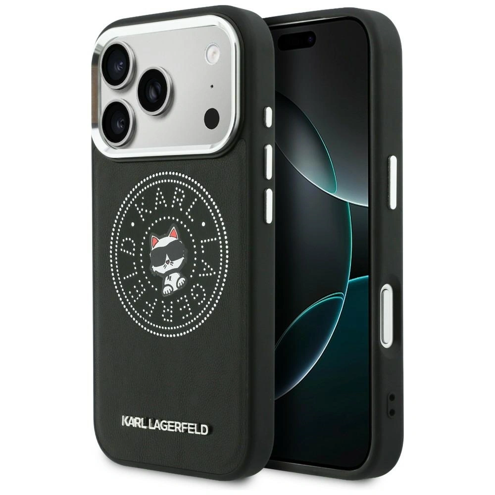 Etui Karl Lagerfeld Point & Choupette Sketch MagSafe do Apple iPhone 17 Pro czarny