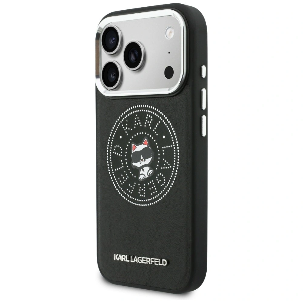 Etui Karl Lagerfeld Point & Choupette Sketch MagSafe do Apple iPhone 17 Pro Max czarny