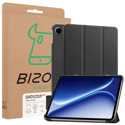 Etui z klapką Bizon Case Tab Croc do OnePlus Pad Go 2 / Oppo Pad Air5 czarne
