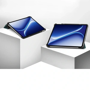 Etui z klapką Bizon Case Tab Croc do OnePlus Pad Go 2 / Oppo Pad Air5 ciemnozielone