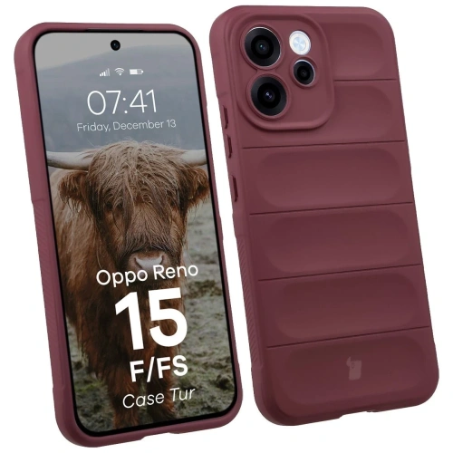 Pancerne etui Bizon Case Tur do Oppo Reno 15 F / FS burgundowe