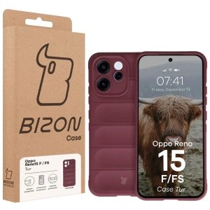 Pancerne etui Bizon Case Tur do Oppo Reno 15 F / FS burgundowe