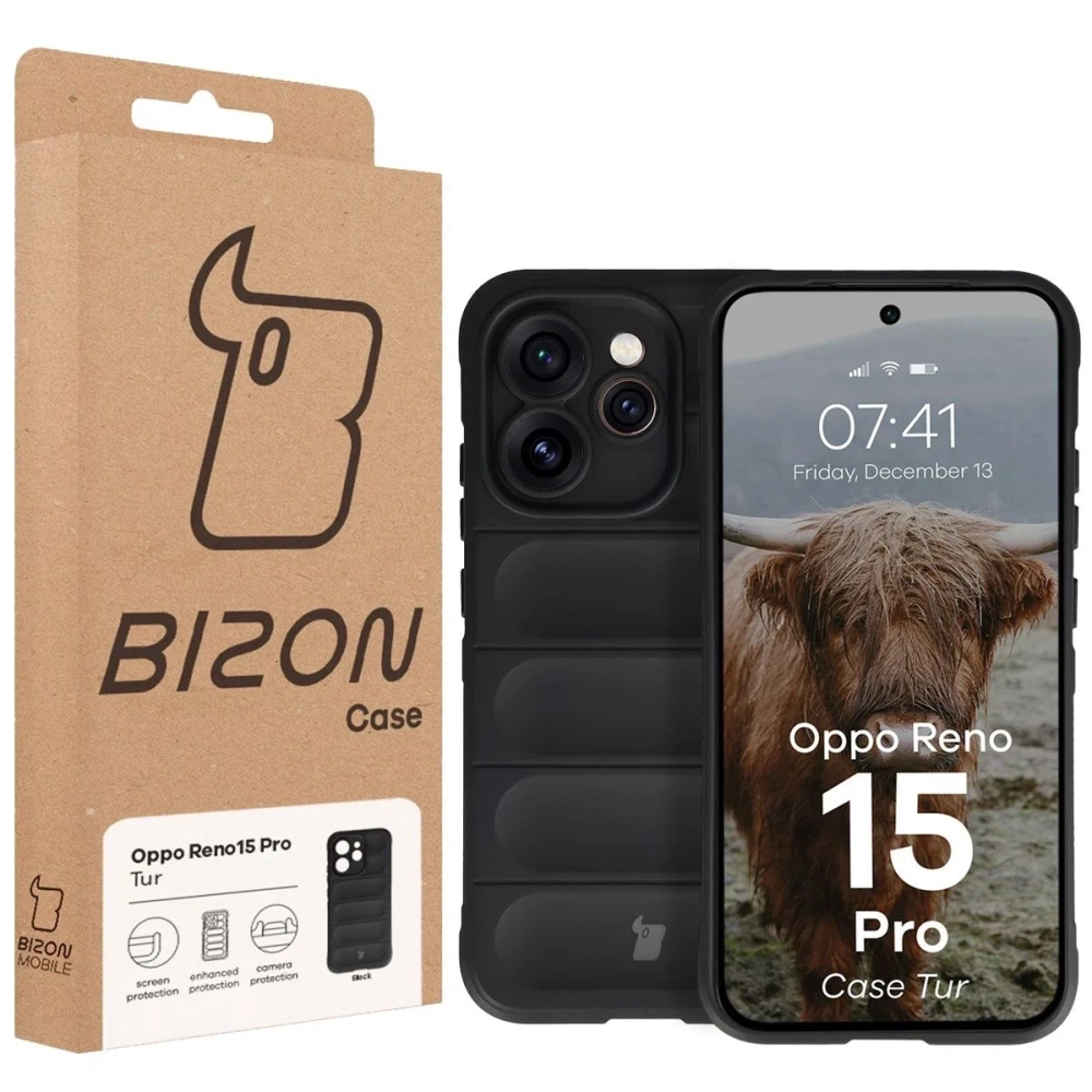 Pancerne etui Bizon Case Tur do Oppo Reno 15 Pro czarne