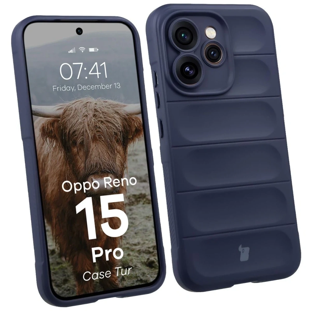 Pancerne etui Bizon Case Tur do Oppo Reno 15 Pro granatowe