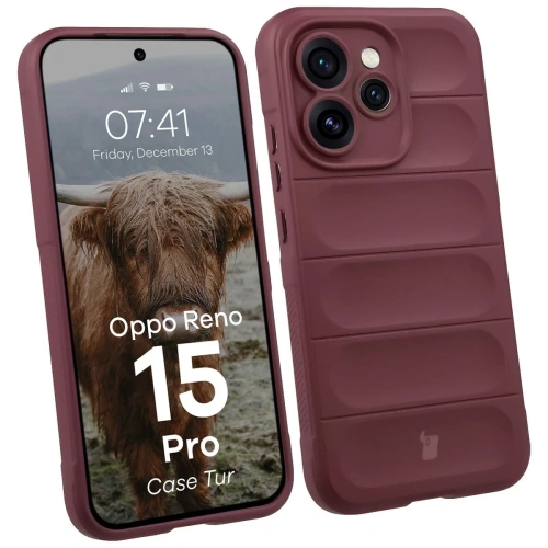 Pancerne etui Bizon Case Tur do Oppo Reno 15 Pro burgundowe