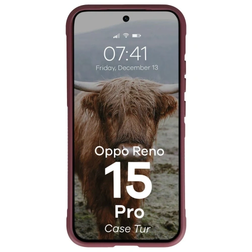Pancerne etui Bizon Case Tur do Oppo Reno 15 Pro burgundowe