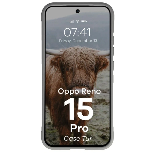 Pancerne etui Bizon Case Tur do Oppo Reno 15 Pro jasnoszare