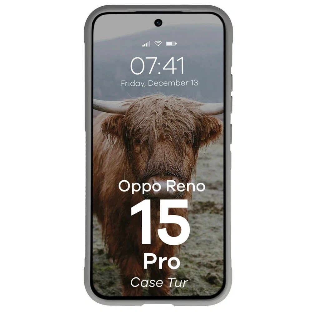 Pancerne etui Bizon Case Tur do Oppo Reno 15 Pro jasnoszare