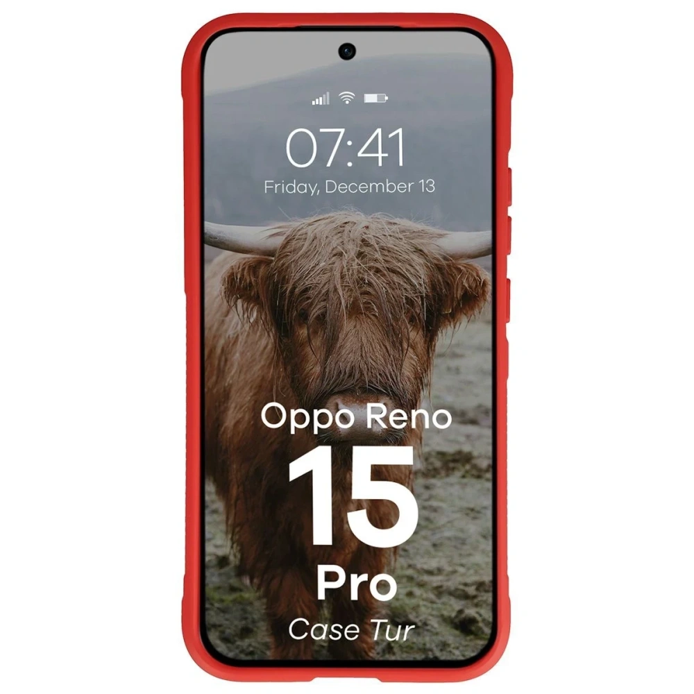 Pancerne etui Bizon Case Tur do Oppo Reno 15 Pro czerwone