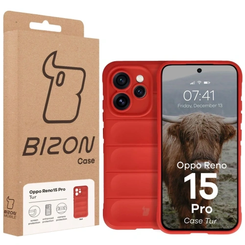 Pancerne etui Bizon Case Tur do Oppo Reno 15 Pro czerwone