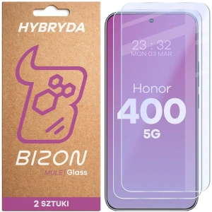 Elastyczne szkło hybrydowe Bizon Glass Mule Duo do Honor 400 [2 PACK]