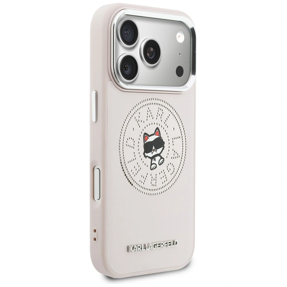 Etui Karl Lagerfeld Point & Choupette Sketch MagSafe do Apple iPhone 17 Pro Max różowy