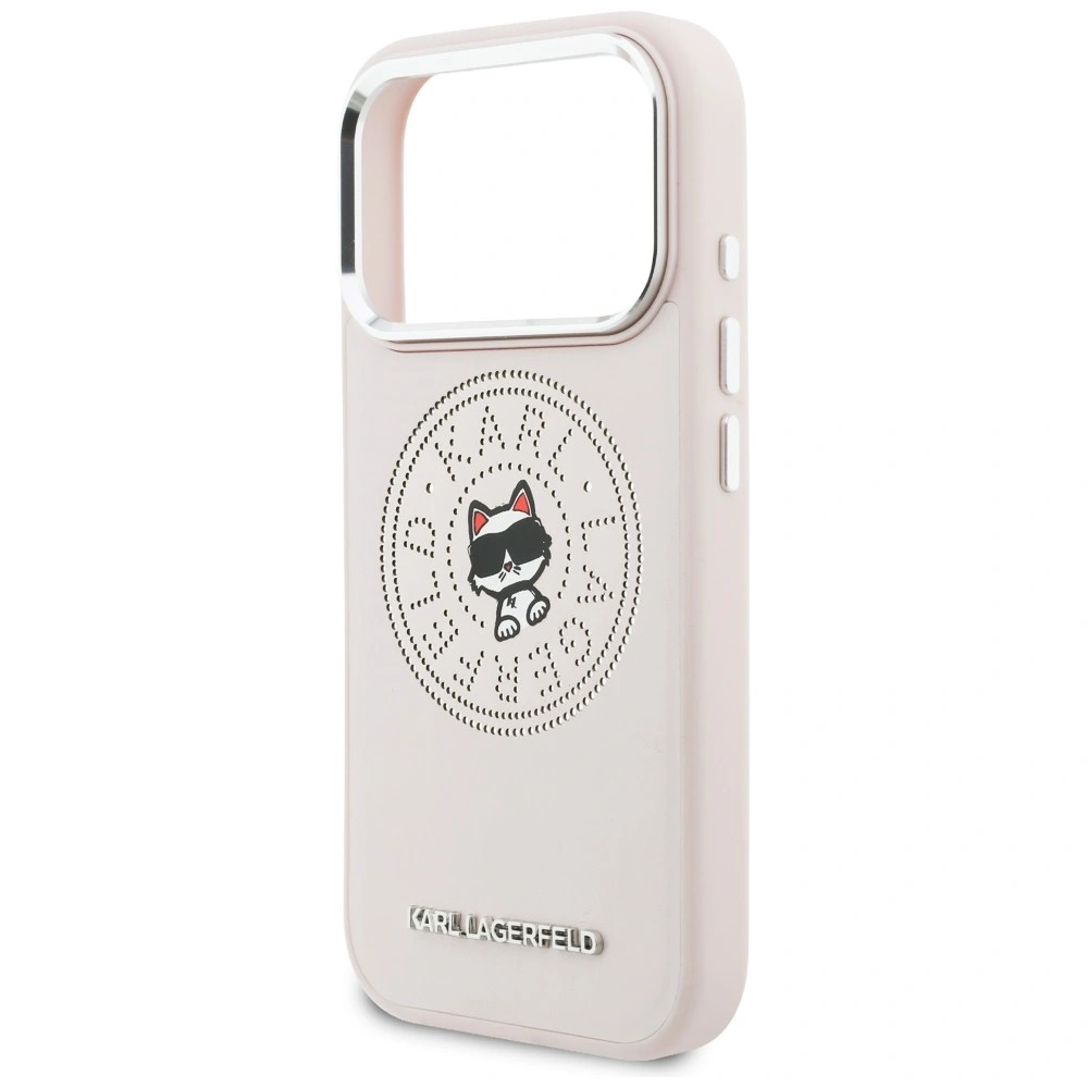 Etui Karl Lagerfeld Point & Choupette Sketch MagSafe do Apple iPhone 17 Pro Max różowy