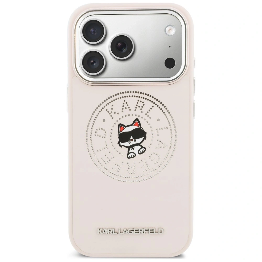 Etui Karl Lagerfeld Point & Choupette Sketch MagSafe do Apple iPhone 17 Pro różowy