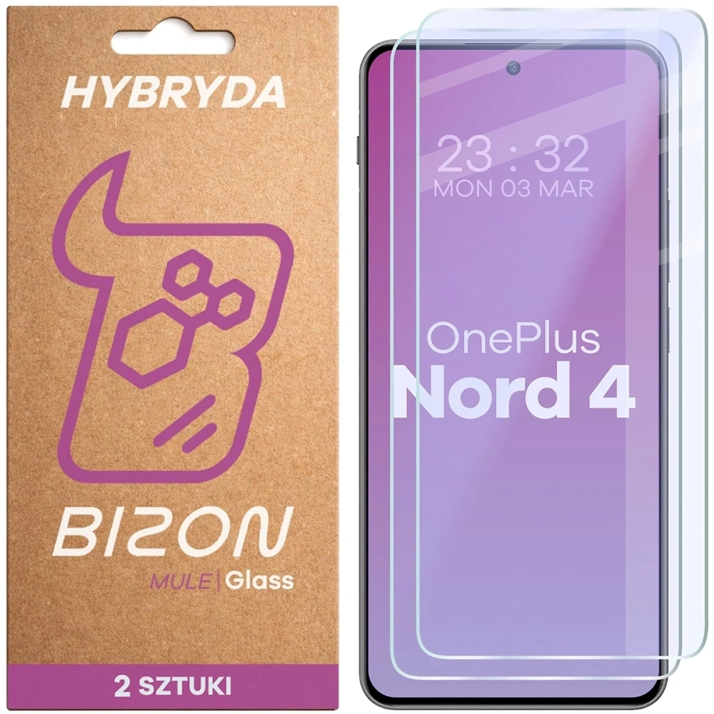 Elastyczne szkło hybrydowe Bizon Glass Mule Duo do OnePlus Nord 4 [2 PACK]