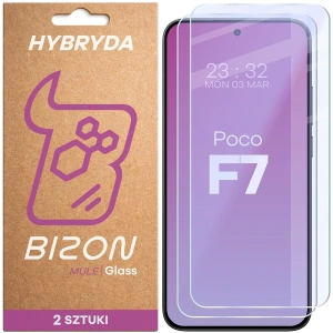 Elastyczne szkło hybrydowe Bizon Glass Mule Duo do Xiaomi POCO F7 [2 PACK]
