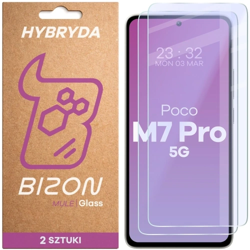 Elastyczne szkło hybrydowe Bizon Glass Mule Duo do Xiaomi Poco M7 Pro 5G [2 PACK]
