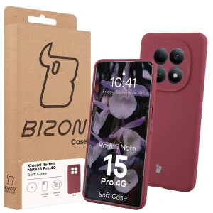 Silikonowe etui Bizon Soft Case do Xiaomi Redmi Note 15 Pro 4G ciemnofioletowe
