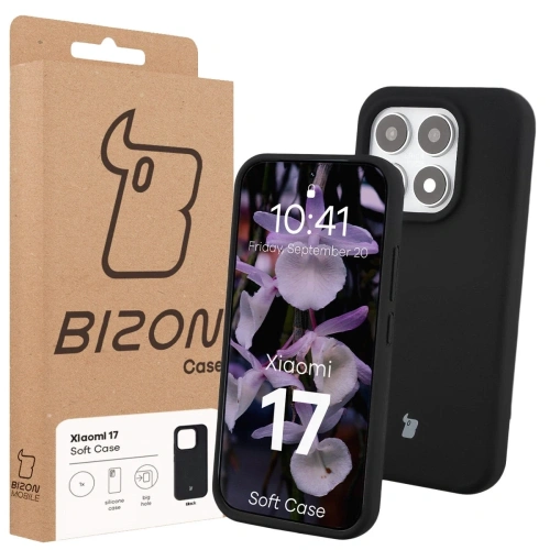 Silikonowe etui Bizon Soft Case do Xiaomi 17 czarne